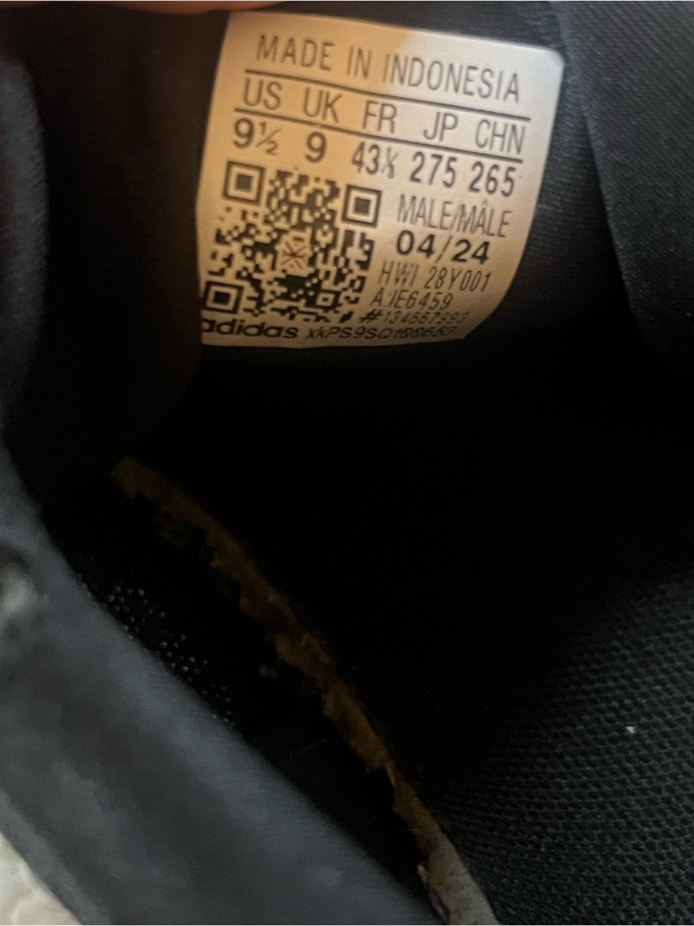 adidas Black Athletic Running Shoes with White Midsole - Picture 7 of 9